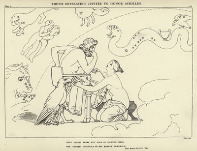 Thetis Entreating Jupiter to Honor Achilles by John Flaxman